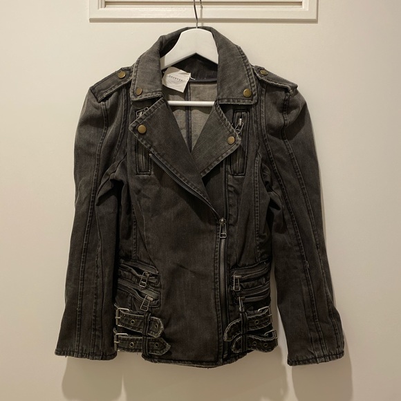 Vintage denim biker jacket - Picture 1 of 6